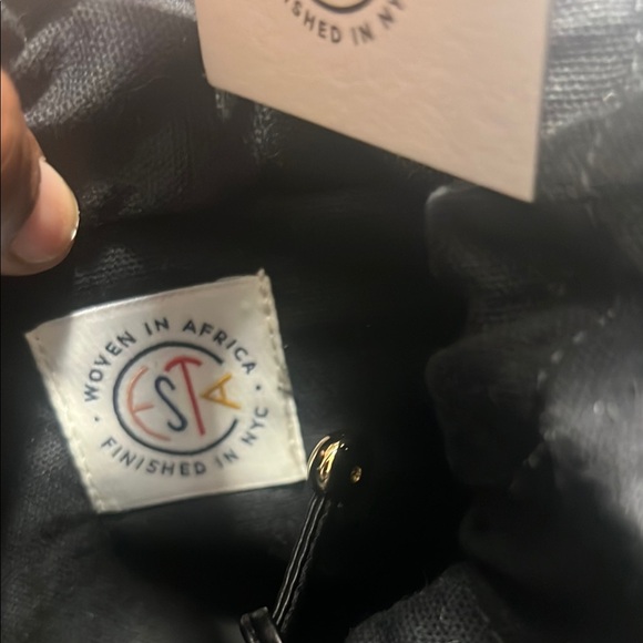 Cesta Collective Leather-Trimmed Woven Sisal Lunchpail Bag Size 6.25”H 6”W Appro - Picture 6 of 11